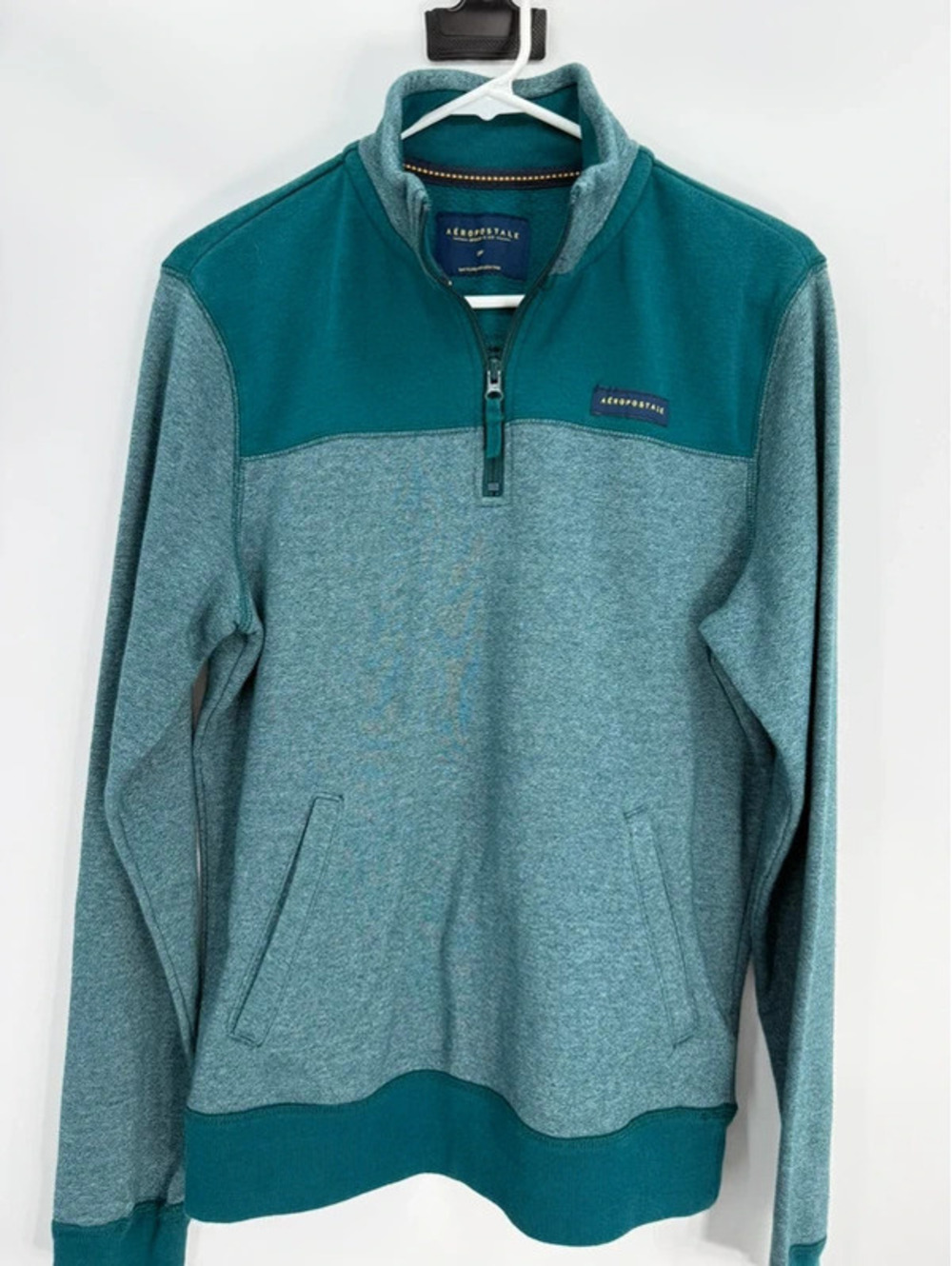 Aeropostale Men's Half-Zip Pullover Sweatshirt Size Small Green